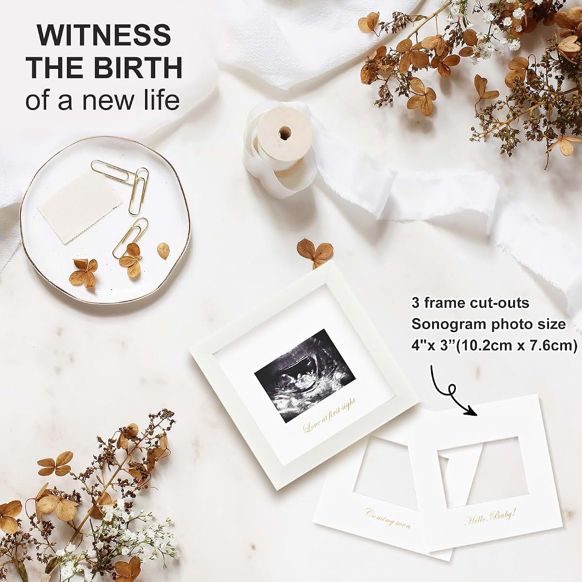 Sonogram Photo Frame | Solid Wood Baby Keepsake Display