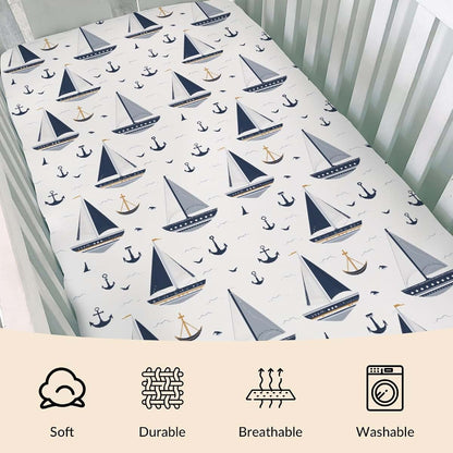 Cstdyfrv Vintage Boats Anchors Fitted Crib Sheet (photo 3)