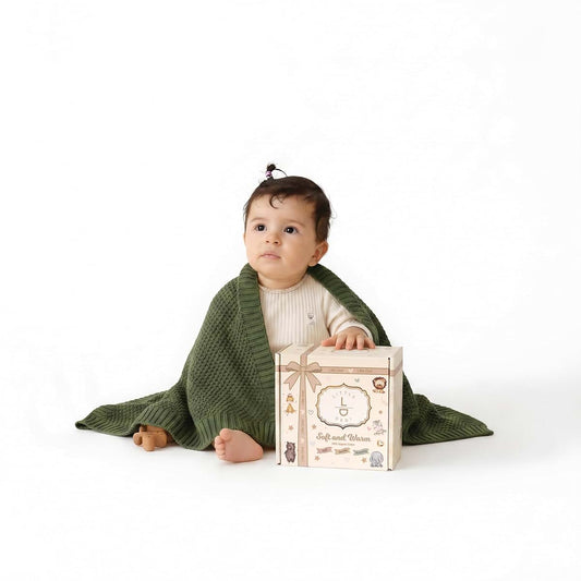 Little Dedi Zoe Baby Blanket 26x36” – Stroller & Cuddle Blanket Made 100% Organic Cotton – Soft & Washable – Gift Box