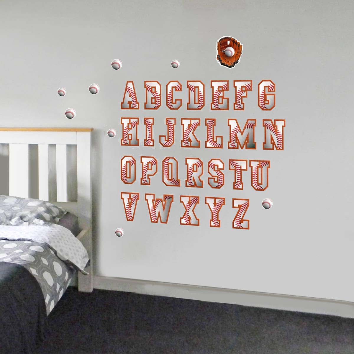 Pro-Tuff Decals Baseball Letters Alphabet Wall Stickers (photo 4)