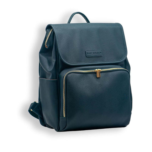 Baby Boldly Diaper Bag Backpack for Mom Vegan Leather Diaper Bag with Changing Pad and Cosmetic Pouch, Durable Diaper