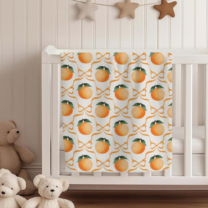 Cstdyfrv Watercolor Oranges Bows Baby Blanket, 40x50 Inch Flannel Swaddle (photo 4)