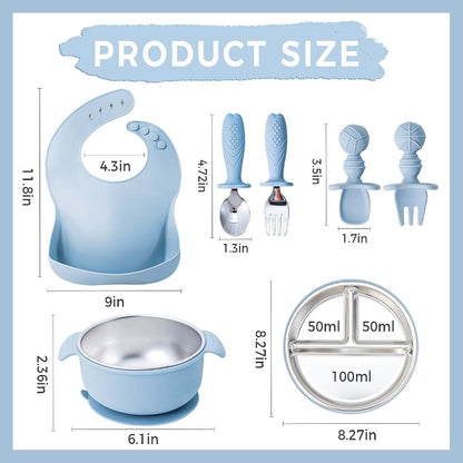 Stainless Steel Baby Feeding Set | 7 Pieces for Toddlers & Babies