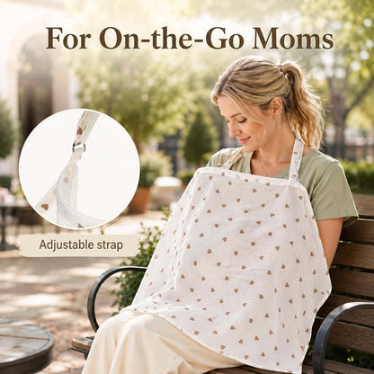 Hadnves Muslin Nursing Covers for Breastfeeding Breathable Cotton (photo 4)