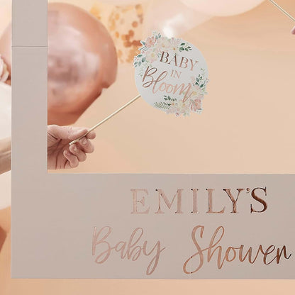 Blush & Rose Gold Custom Photo Booth Frame for Baby Shower Decor