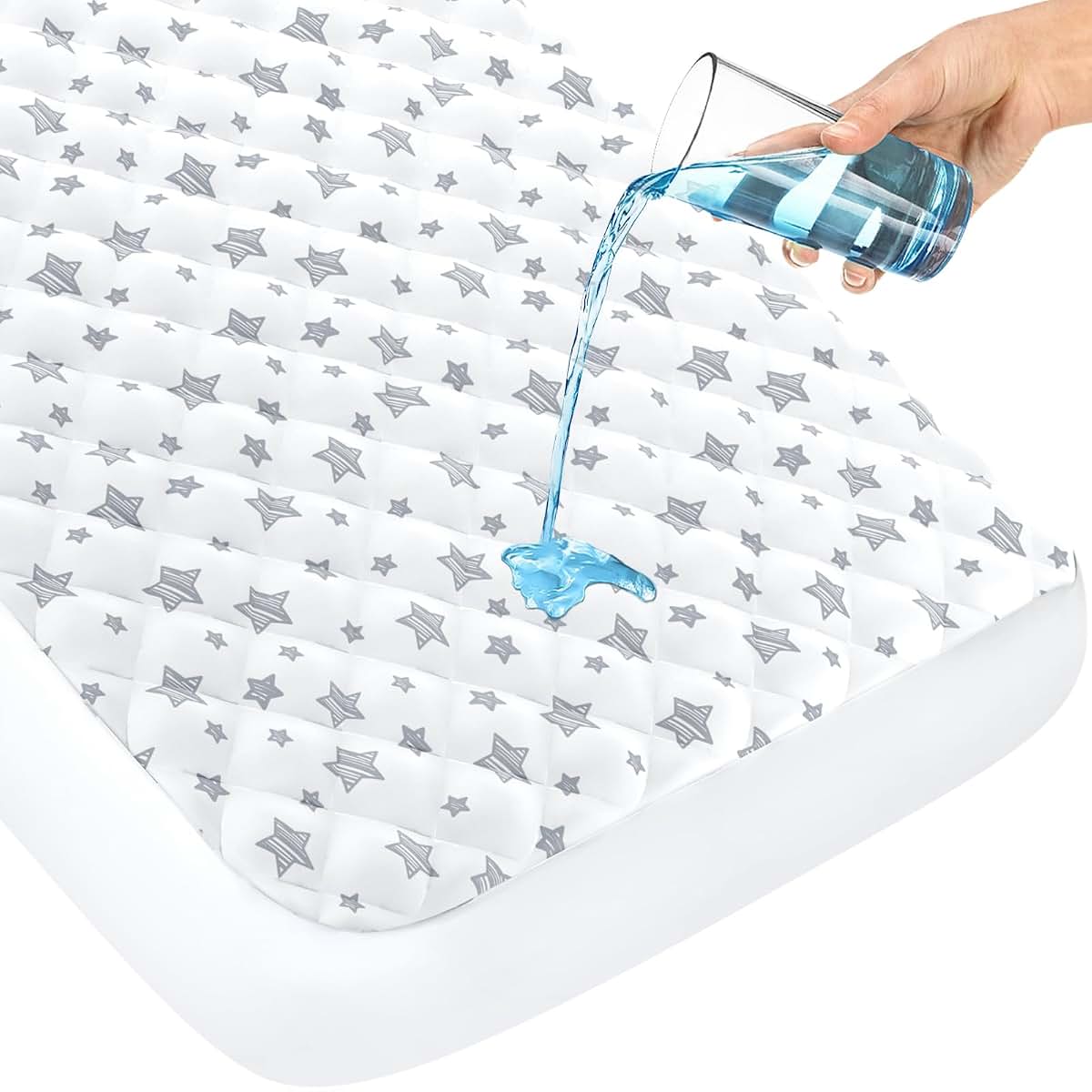 Crib Mattress Protector Waterproof Quilted Pad Cover for Toddlers 52" x 28"