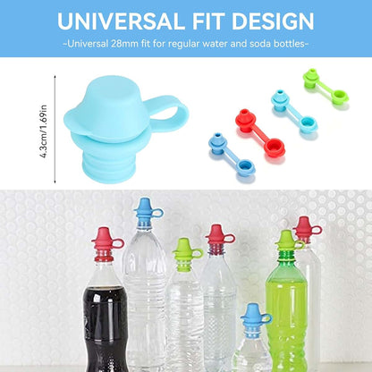 Gsycle Universal Sippy Cup Adapter for Water Bottles, 4Pcs No Spill Silicone Bottle Spout Leak Proof Drinking Top for (photo 2)