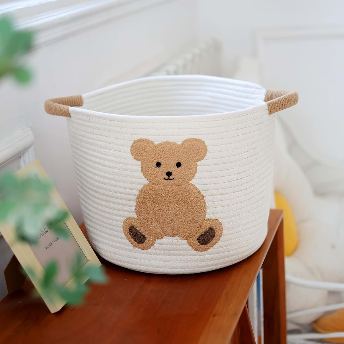 INough Cotton Rope Basket Toy Storage Baskets for kids Laundry Hamper, Gift Basket Empty Baby Shower Baskets with (photo 2)