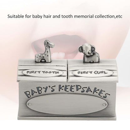 Kukyller Baby Keepsake Box Silver Tooth Box Baby First Tooth and Curl Keepsake Box Tooth Holder First Haircut Keepsake (photo 3)
