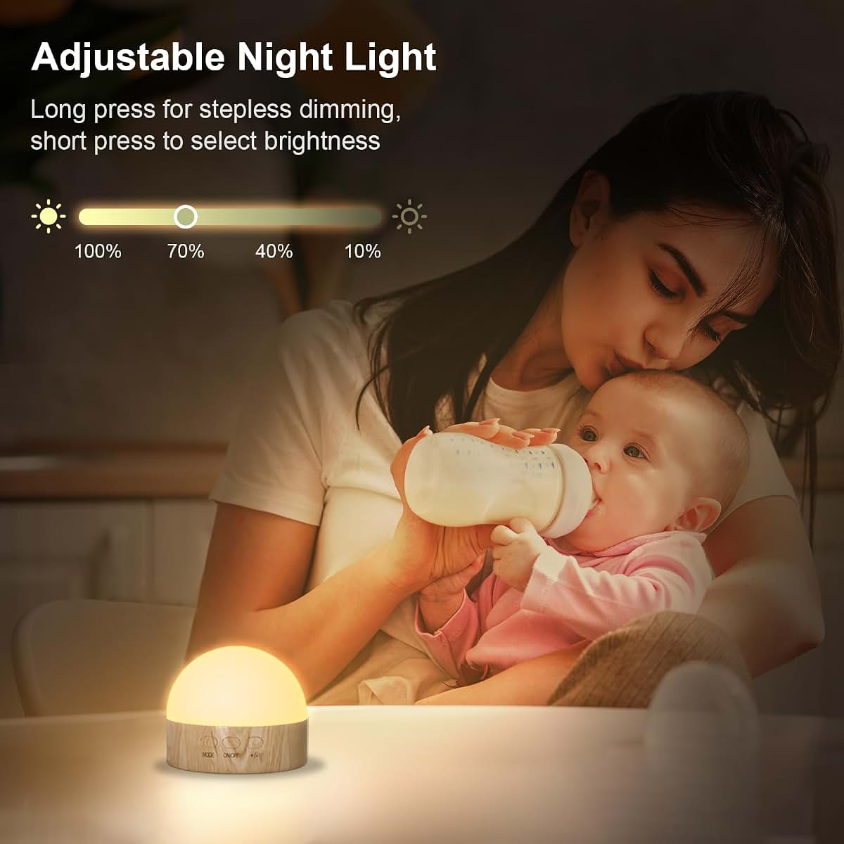 Kintion Portable Night Light, Rechargeable Dimmable 8 Color LED Lamp