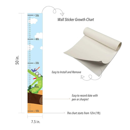 Crocodile Wall Sticker Growth Chart Decal for Kids Room Decor