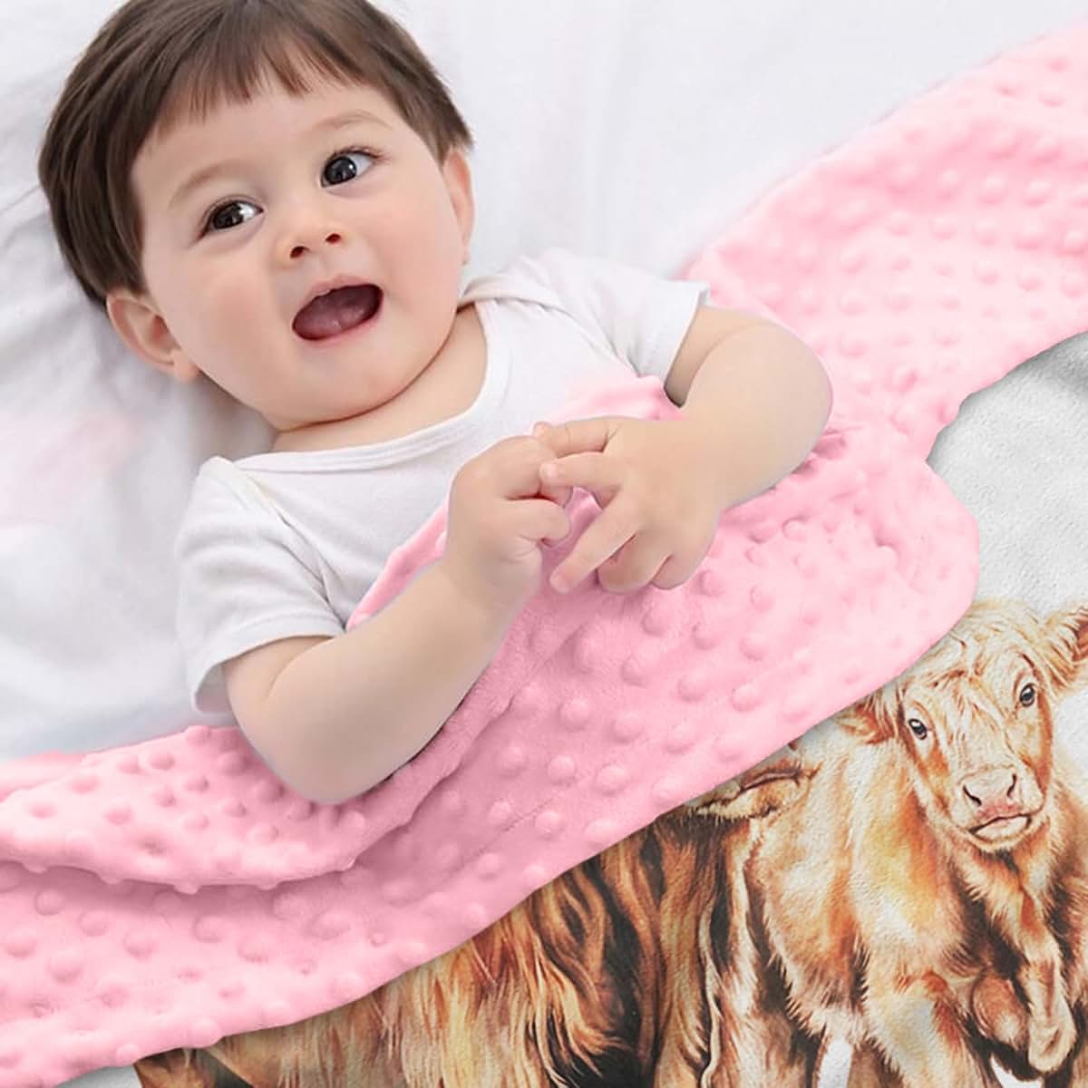 BabyOneStop Personalized Baby Blanket With Custom Name And Animal Design