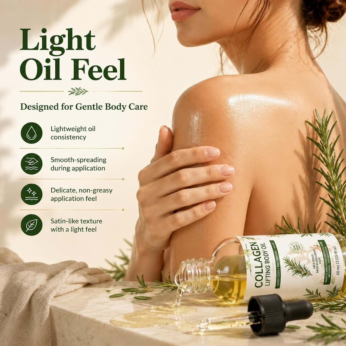 YLYBESK Collagen Infused Plant-Based Body Oil For Daily Hydration (photo 3)