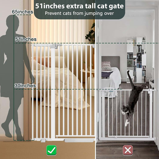 Amibud 51-Inch Extra Tall Pet Gate For Doorways And Hallways