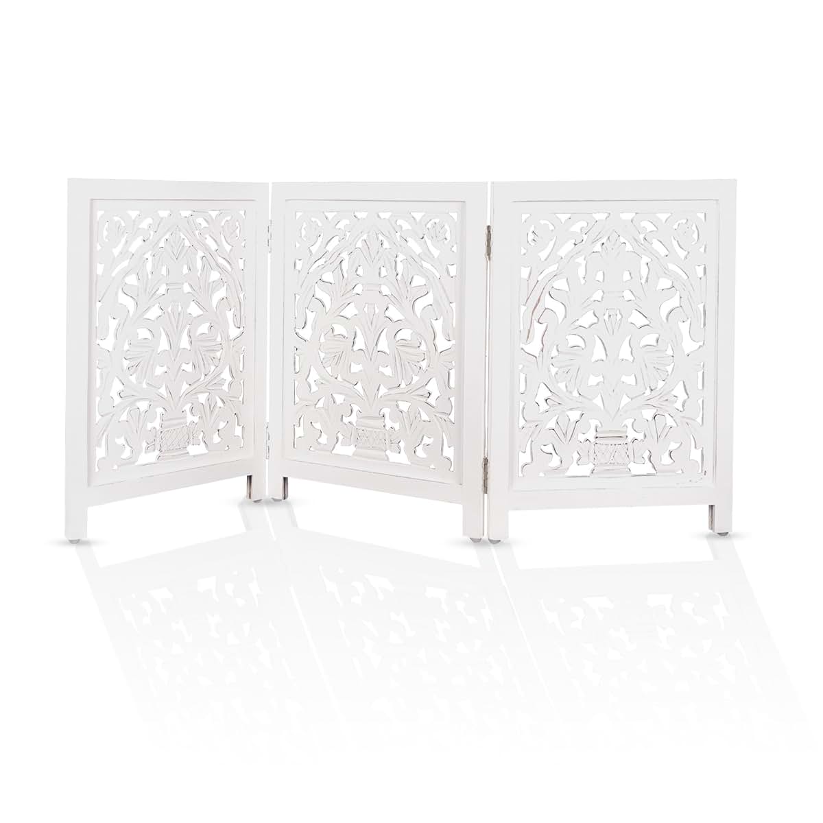 Homebia Designs Wooden Pet Gate - Foldable 3 Panel Dog Barrier