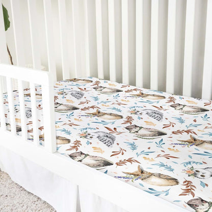 Hwmmbh Watercolor Owl Baby Crib Fitted Sheet, 52x28"