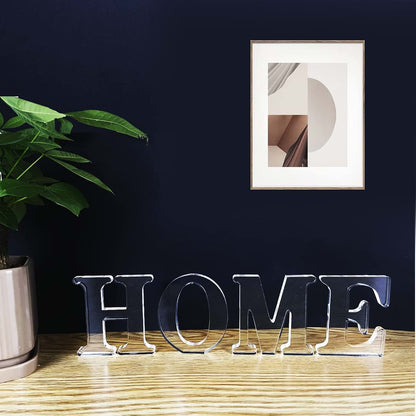 WOODOUNAI 4 Inch Designable Acrylic Unfinished Acrylic Letters for Wall Decor Decorative Standing Letters Slices Sign