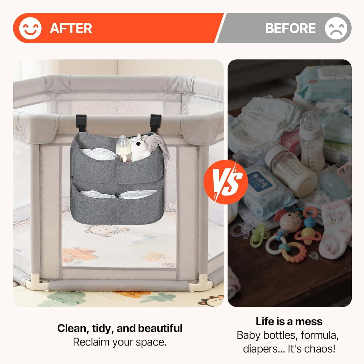 Cutebeams Hanging Diaper Caddy For Crib And Changing Table (photo 4)