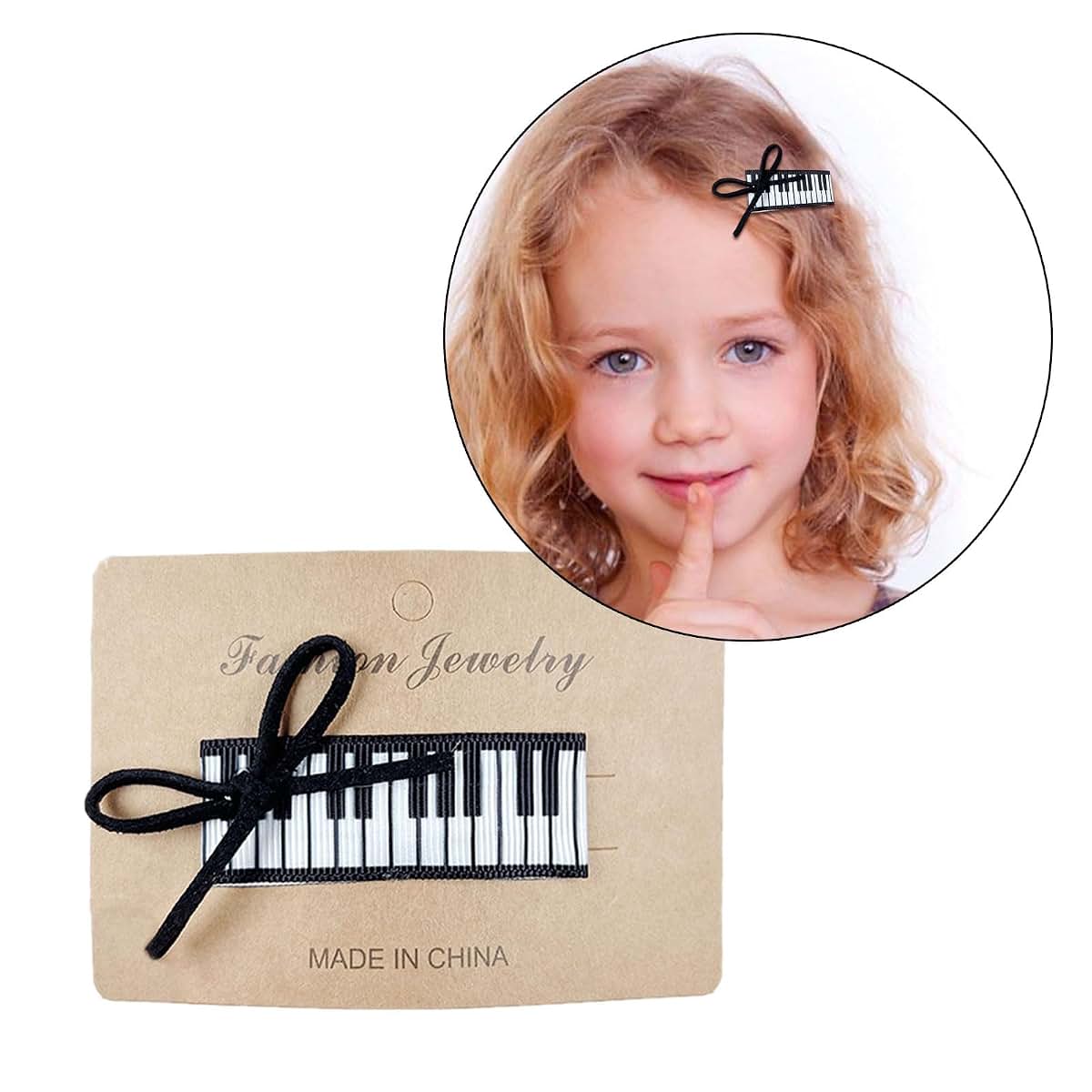 Xagmodshn Musical Note Hair Clip With Sequins And Pearls