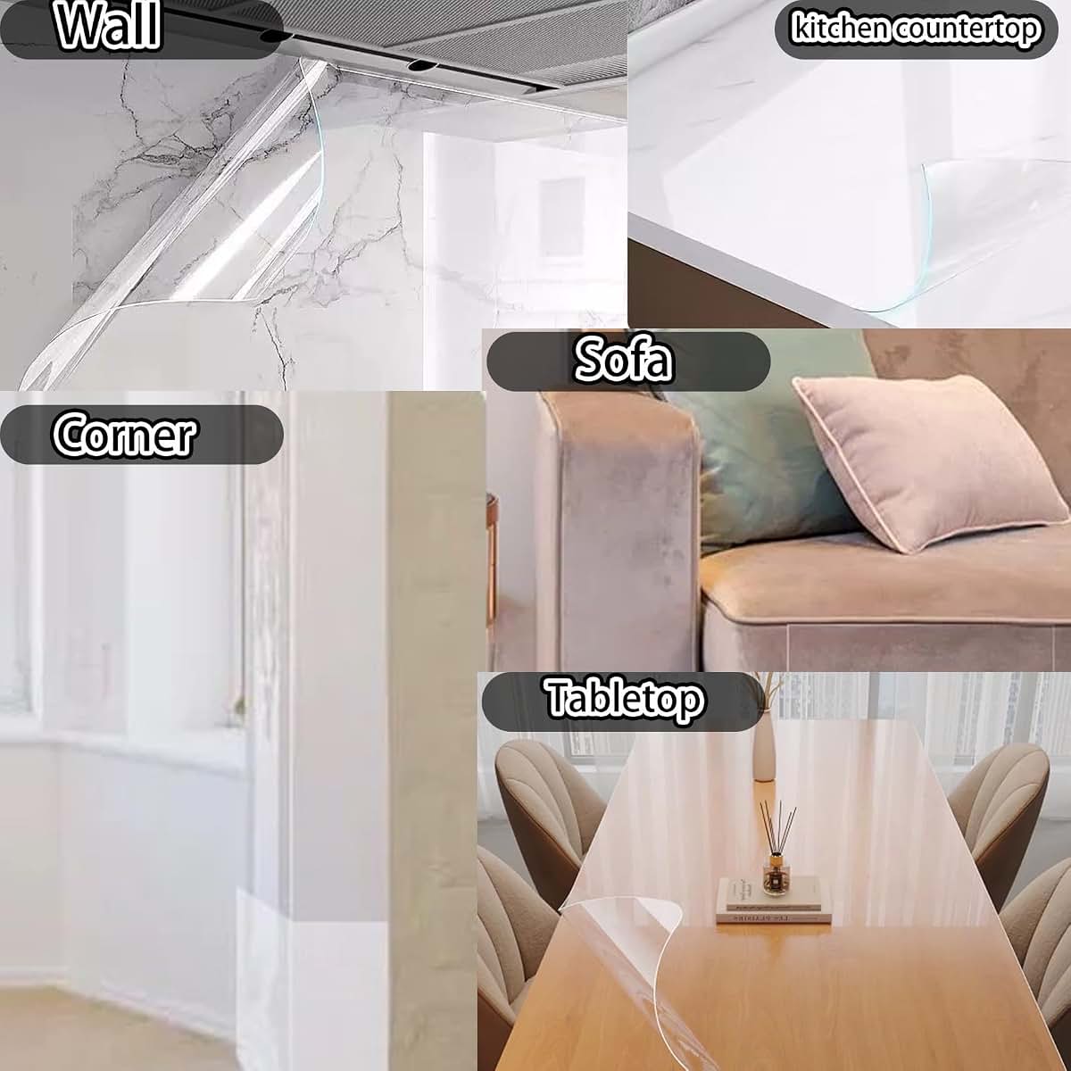 Gztfpq Electrostatic Wall Protector Film, Transparent Static Cling Surface Cover (photo 3)