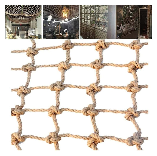Hynet Protective Kids Outdoor Rope Netting Children Playground Wall Decor Net Plant Climb Cargo Hemp Rope Net Treehouse