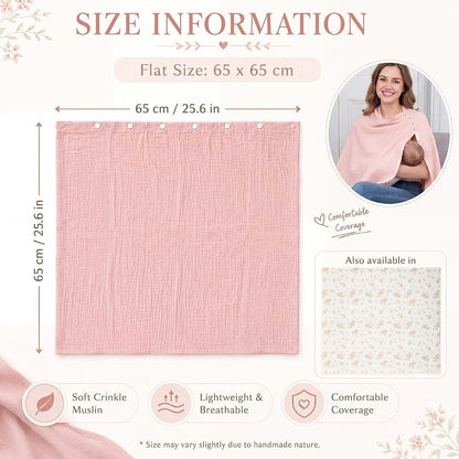CrystalSylara 2 Pack Muslin Nursing Cover in Floral Pink (photo 2)