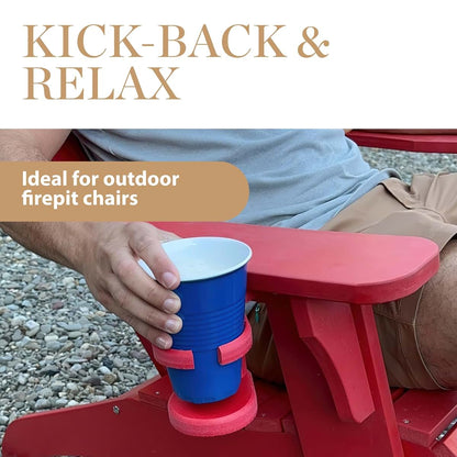 Adirondack Chair Cup Holder Attachment – Poly Lumber Drink Holder, Swivel & Foldable