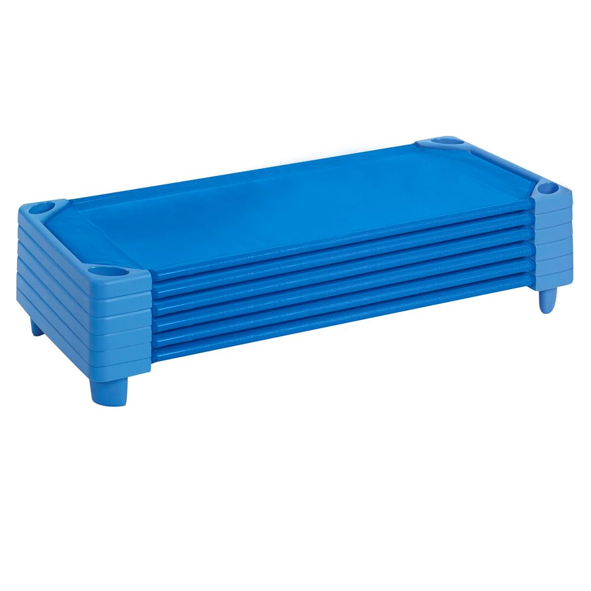 ECR4Kids Streamline Cot, 6-Pack, Standard Size, Blue