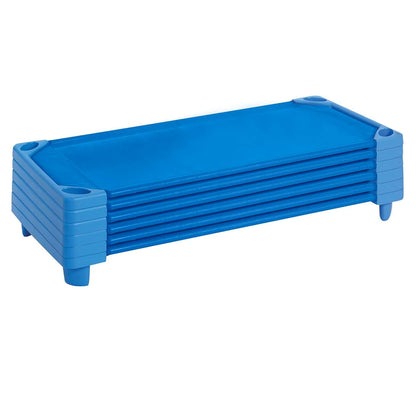 ECR4Kids Streamline Cot, 6-Pack, Standard Size, Blue