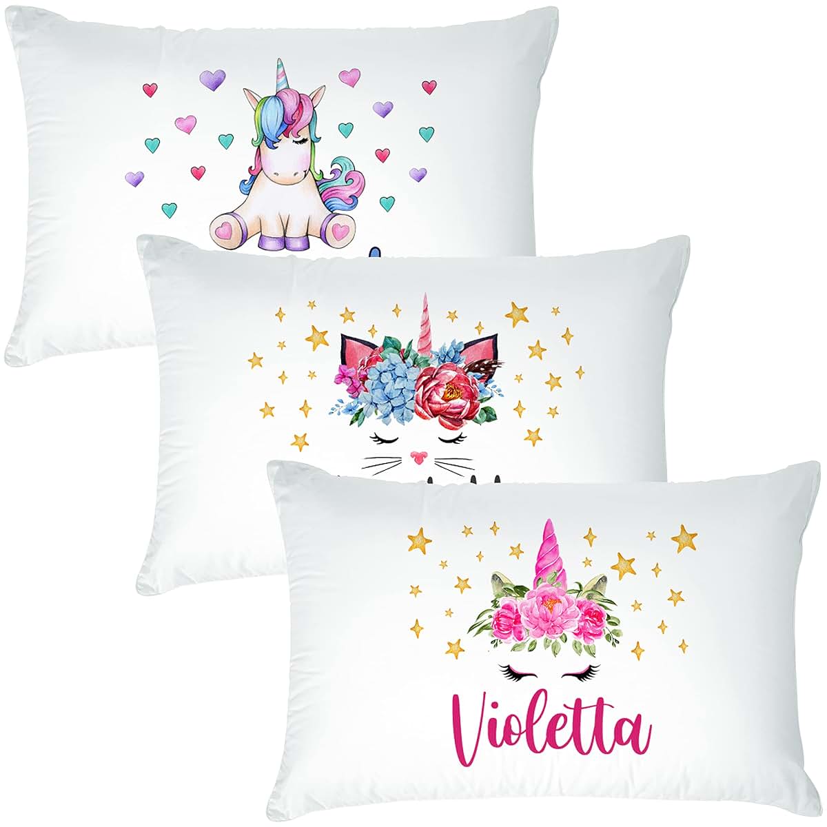 UNIQUE CUSTOM GIFTS Personalized Baby Pillowcase with Name, Custom Toddler Nursery Bedding