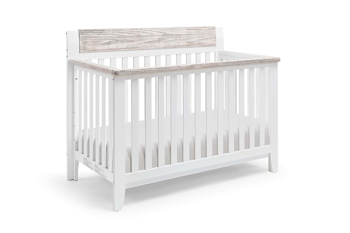 Hayes 4-in-1 Convertible Crib with Wire Brushed Wood Accents