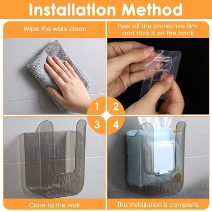 Gjinxi Wall-Mounted Wipes Dispenser And Tissue Holder In Gray (photo 4)
