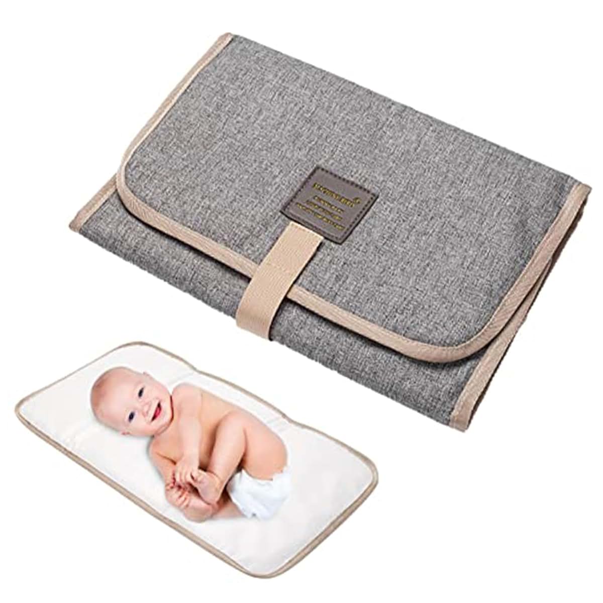 Hotainoys Diaper Changing Mat, 23 X 12 Inch Foldable Waterproof Changing Pad with Stickers, Portable & Comfort for Baby