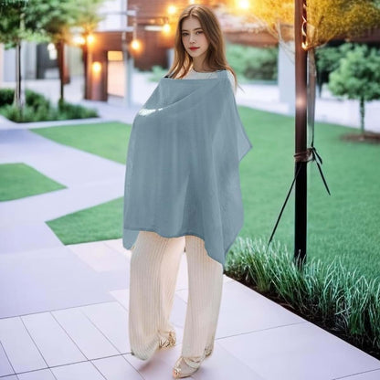 FYCHLAXDP Muslin Nursing Cover For Breastfeeding In Light Blue (photo 3)