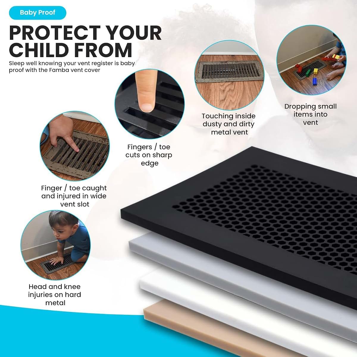 Keenso 2-Piece Baby Protective Vent Cover