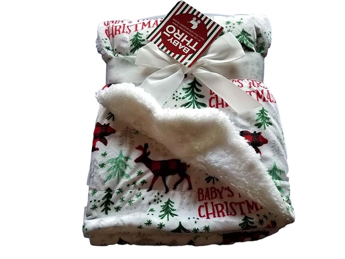 Baby Thro Woodland Animals Sherpa Fleece Baby Throw Blanket (photo 3)