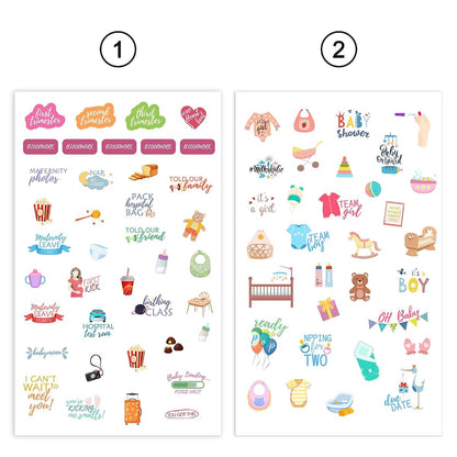 CIEMODA Pregnancy Journal Planner Sticker Pack, 8 Sheets for Scrapbook and Journal