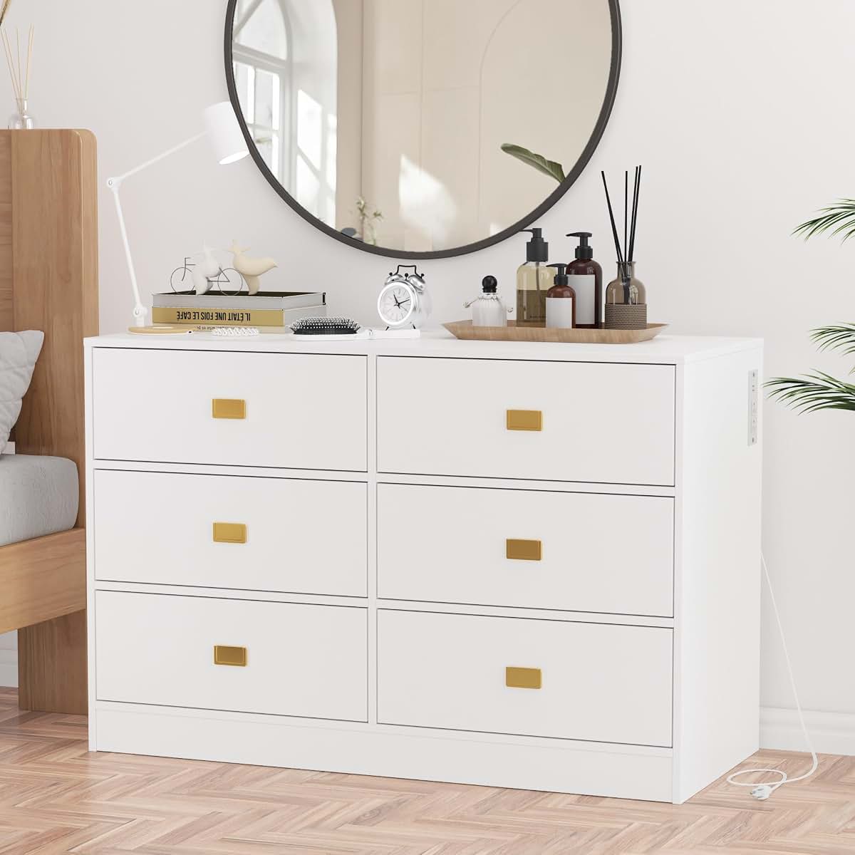 ChicHabitat 6-Drawer Baby Changing Table Dresser With Removable Top