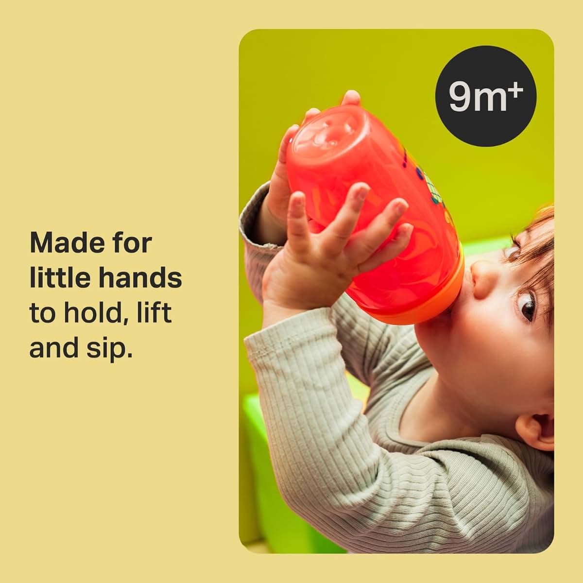 Tommee Tippee Toddler Sippee Spout Cup, 10oz, Pack of 3, 9m+, Red/Purple/Green