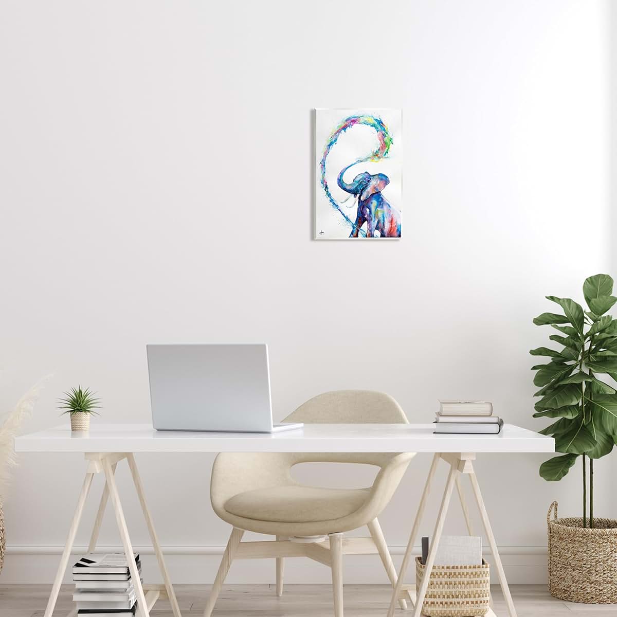 Stupell Industries Modern Rainbow Elephant Splash Wall Plaque Art 10 x 15 Inches