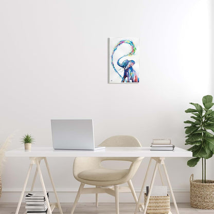 Stupell Industries Modern Rainbow Elephant Splash Wall Plaque Art 10 x 15 Inches