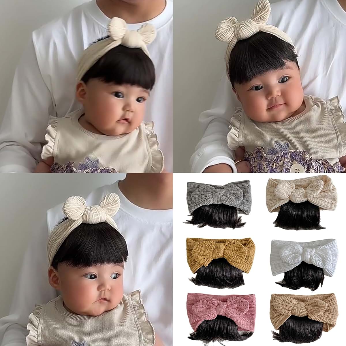 PTILSERY Newborns Hairpiece Headwear Baby Girls Cosplay Headband with Lovely Bowknot Decor Festive Hair Accessories (photo 2)