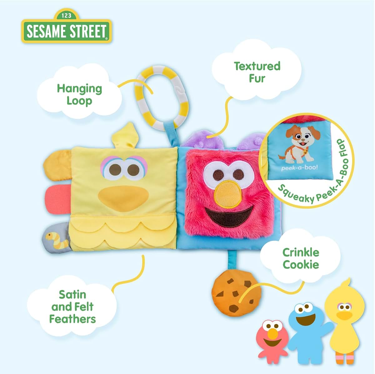 Kids Preferred Sesame Street Soft Book With Sensory Materials (photo 3)