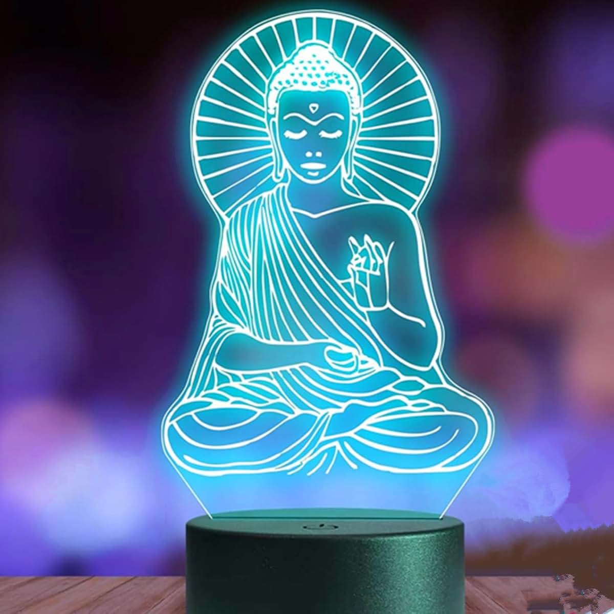 Jinnwell 3D Buddha Night Light With Multicolor Touch Control (photo 3)