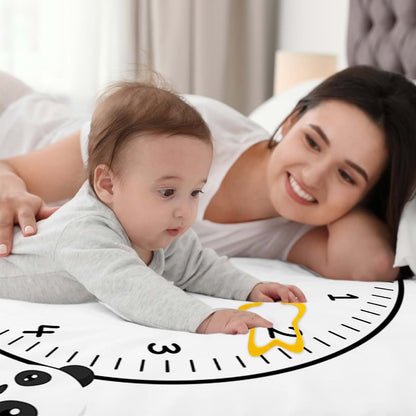 Milestone Photo Backdrop Blanket with Frames for Baby Growth Documentation