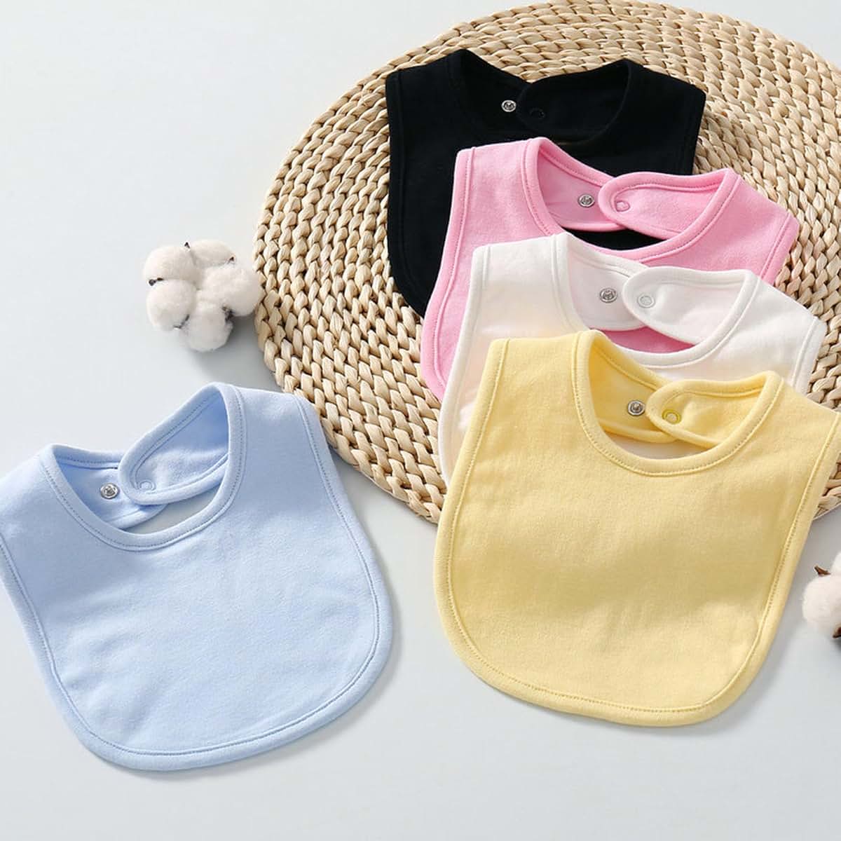 ZHENZQ 5-in-1 Newborn Baby Romper Cotton Bodysuit Breathable One-piece Garment With Baby Bib Anti-grasp Gloves For 0-3 (photo 3)