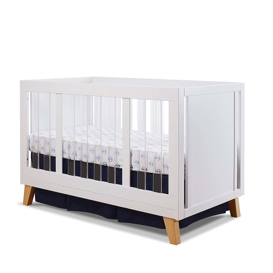 Sorelle Uptown Panel Crib in White and Natural Wood