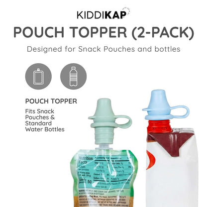 Kiddikap Pouch Topper Silicone Spout Cap, 2 Pack, Blue Green (photo 2)