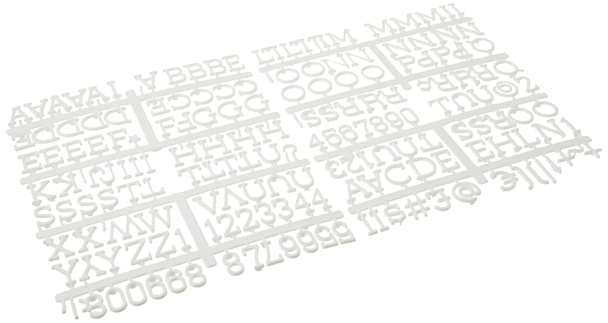 DCWV 1-Inch Letterboard Letters and Characters Set (188 Pack)