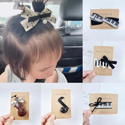 Xagmodshn Musical Note Hair Clip With Sequins And Pearls
